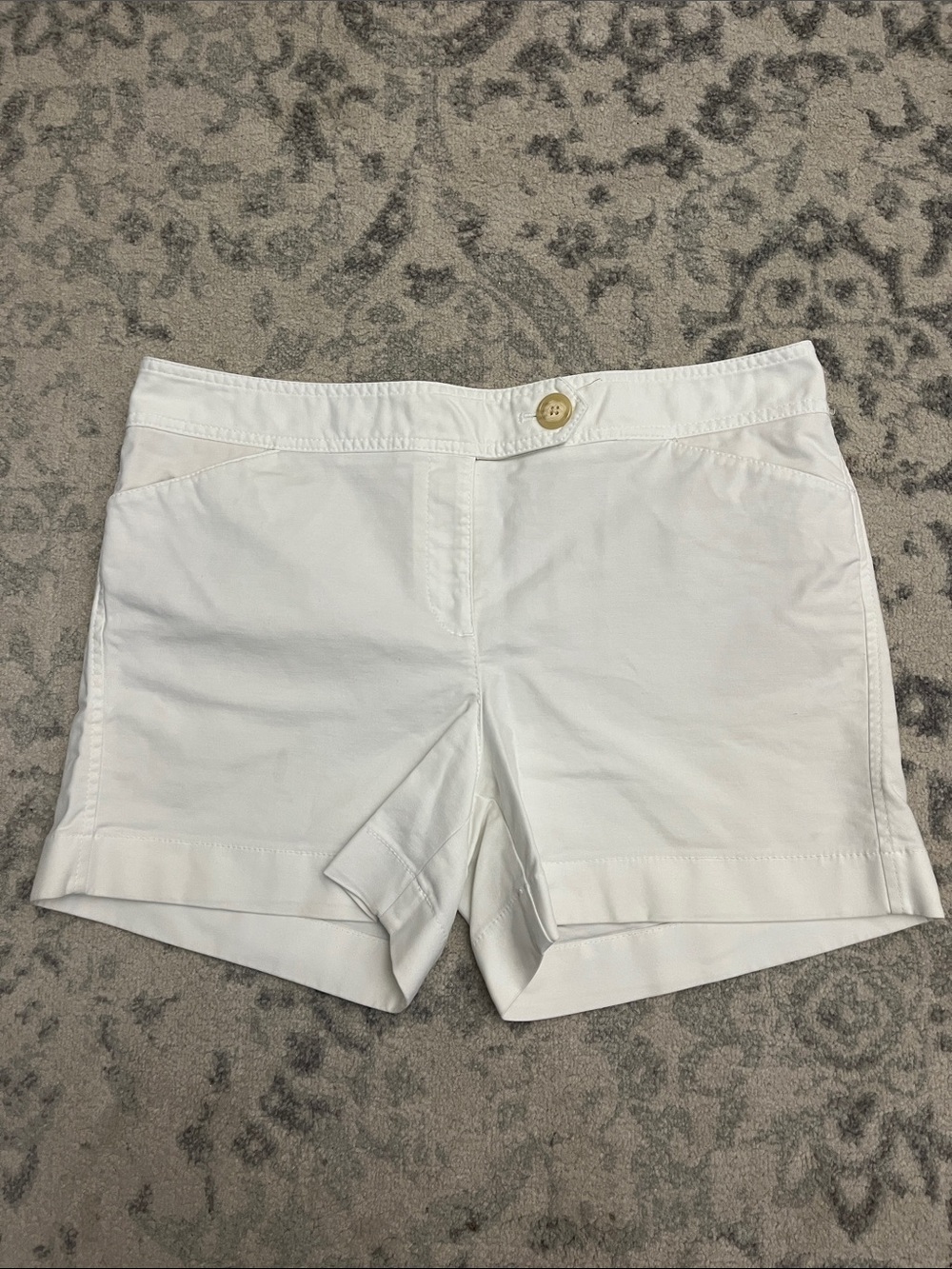 Ann Taylor White Cotton-Blend Midrise Jean Shorts - Signature Fit